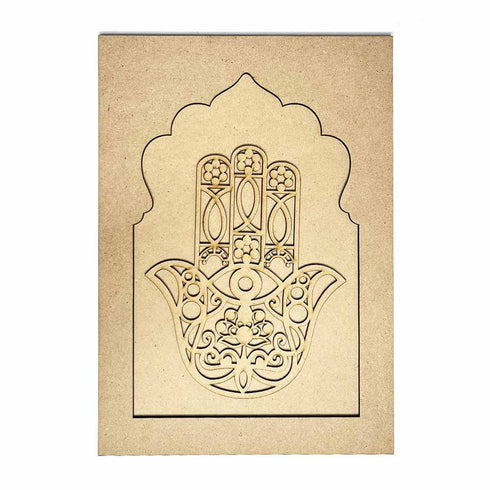 Jharokha With Hamsa Hand Mdf Cutout 13 inches Set of 2