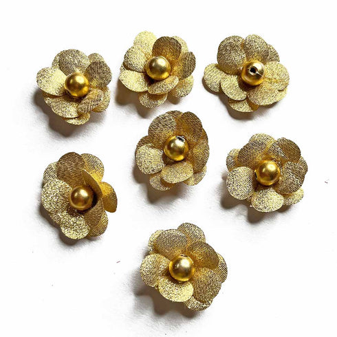 Golden Color Small Size Flower Set Of 20