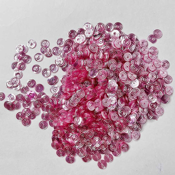 Pink Color Textured Circular Sequins / Shakers | Sequins | Shakers | Circular Sequins | Pink Colored Texured | Craft Shop India |