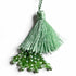 Pista Green Color Thread Tassels With Beads Set Of 2