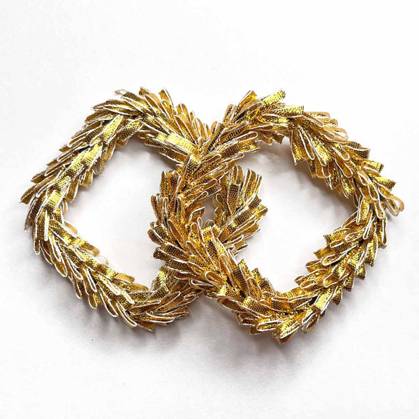 3 Inches | Golden Square Gota Ring | Set Of 6 Wedding Decoration | Traditional Art | Dress Making | DIY | Jawellry Making Material | Golden Square Gota Ring | carft shop india | india craft shop | shop craft |