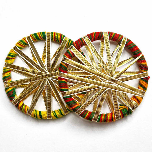 Multicolored Color Gota Chakra Ring Set Of 6