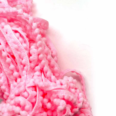 Light Pink Soft Polycotton Pom Pom Lace ( 5mtr )