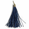 Dark Blue Color Thread Tassels With Metal Hanging Set Of 20
