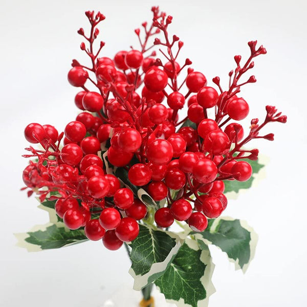 Christmas Red Color Berries Bunch Set Of 5 | craft shop india | india craft shop |
