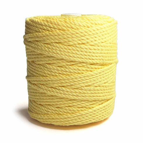 Light Yellow - 4 mm Twisted Macrame Cord