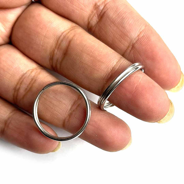 Silver Heavy Quality Metal Rings Set Of 8 | Metal rings | Key Chain | Craft Shop India