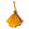 Yellow Color Thread Tassels With Beads Set Of 2