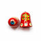 Red Color Wooden Bell Miniature