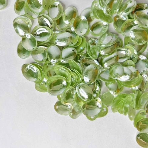 Pista Green Oval Shape Bowl Sequins & Shakers