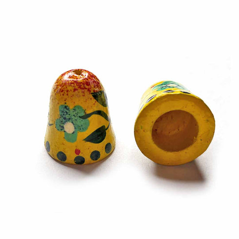Yellow Color Wooden Bell Miniature