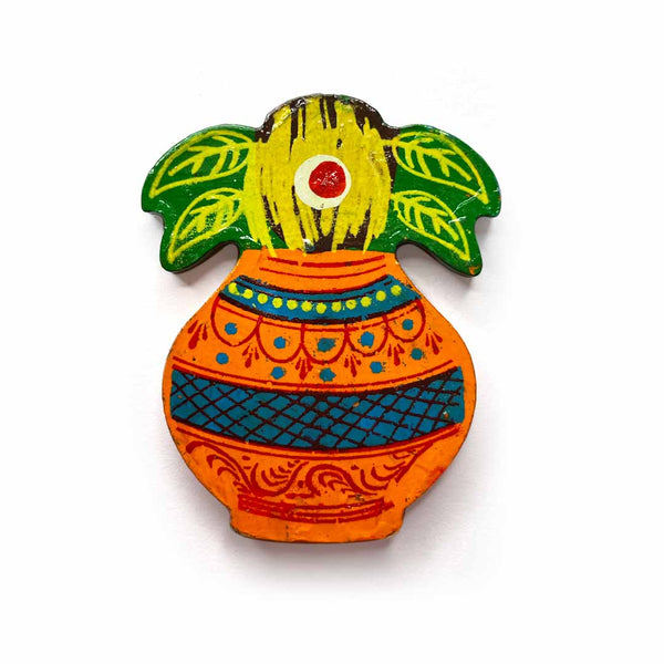 Kalash Orange & Green Wooden Miniature | orange kalash | green wooden miniture | craft shop india | orange color | craft shop india | india craft shop