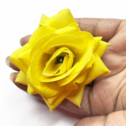 Yellow Color Artificial Rose Flower Set Of 2 | Yellow Color Artificial Rose | Artificial Rose Flower | Yellow Color | Craft Shop India