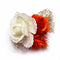 Dark Orange & Cream Color Artificial Flower Bunch Set of 2