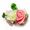 Pink & Cream Color Artificial Rose Flower Bunch Set of 2