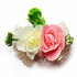 Pink & Cream Color Artificial Rose Flower Bunch Set of 2