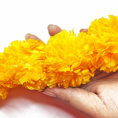 Yellow Color Artificial Marigold Mala Set Of 2