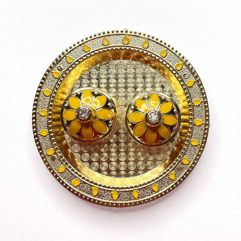 Yellow Color Acrylic Roli Chawal Plate