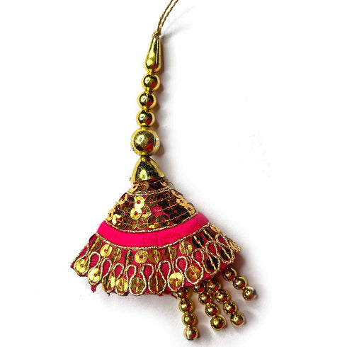 Rani Pink Color Cone Hanging/Lumba Pack Of 2