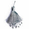 Silver Color Thread Tassels With Beads Set Of 2