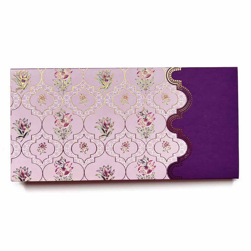 Purple Color Exclusive Velvet Finish Designer Shagun Envelope Pack Of 2