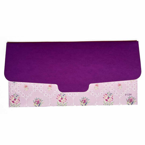Purple Color Exclusive Velvet Finish Designer Shagun Envelope Pack Of 2