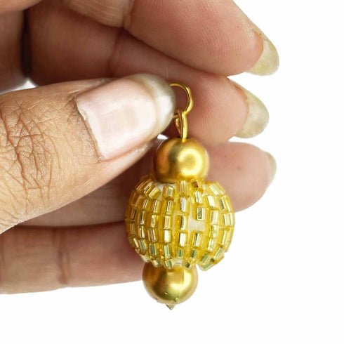 Golden Katdana Ball Tassels Set Of 2