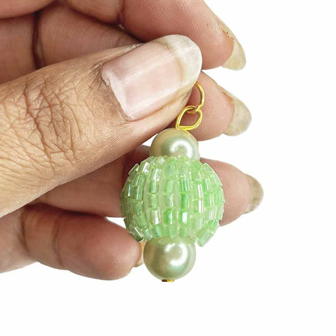 Sea Green Katdana Ball Tassels Set Of 2