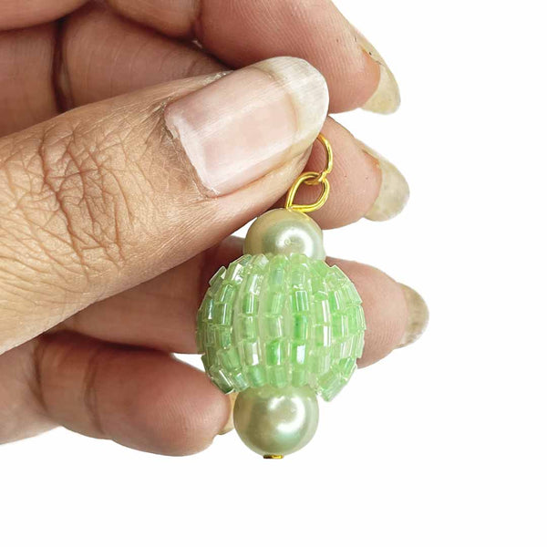 Sea Green Katdana Ball Tassels Set Of 2 | Tassels | Katdanas | Sea Green Katdana | Craft Shop India
