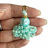 Firozi Color Big Size Bead With Katdana Ruffled Tassels Set Of 2