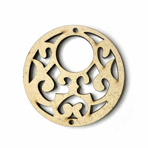 Round Shape Mdf Pendent Or Ear Ring Cutting Shape Set Of 6