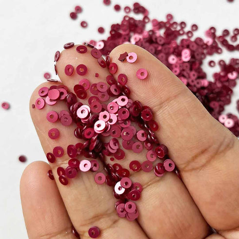 Maroon Color Circular Sequins / Shaker