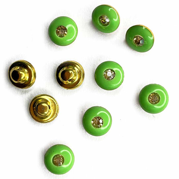 Parrot Green Color Round Fancy Buttons Set Of 10 | Parrot Green Color Round Fancy Buttons | Parrot Green Color | Fancy Button | Buttons | Art Craft | Decoration | Festivals | Jewellery Making | Jewellery | Project | Diy | Essentials | Craft Shop India