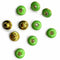 Parrot Green Color Round Fancy Buttons Set Of 10