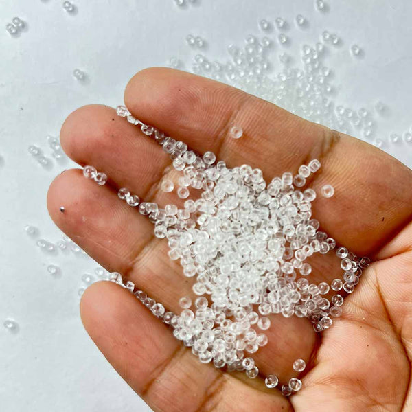 White Transparent Glass Seed Beads | Transparent Glass Seed | Craft SHop India | Art Craft | Colllection | Projects | Art | Jewellery Making