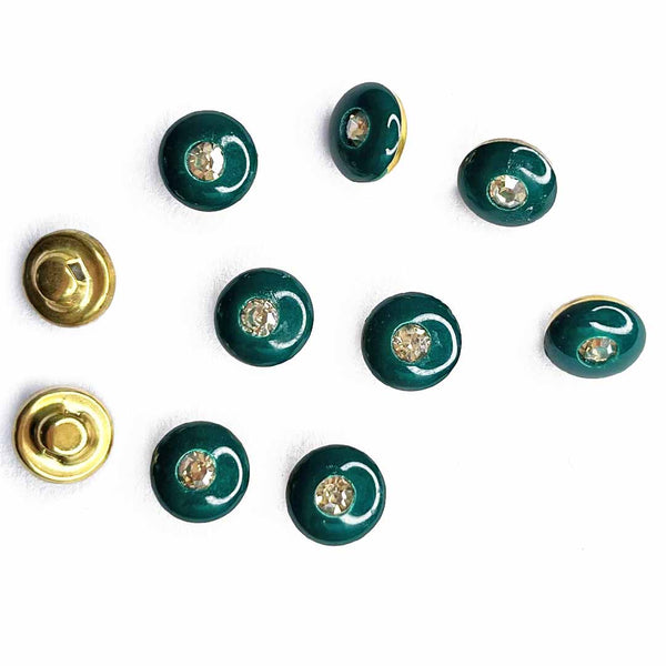Bottle Green Color Round Fancy Buttons Set Of 10 | Bottle Green Color Round Fancy Buttons | Bottle Green Color | Fancy Button | Buttons | Art Craft | Decoration | Festivals | Jewellery Making | Jewellery | Project | Diy | Essentials | Craft Store | Craft Shop india | india shop craft