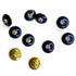 Blue Color Round Fancy Buttons Set Of 10