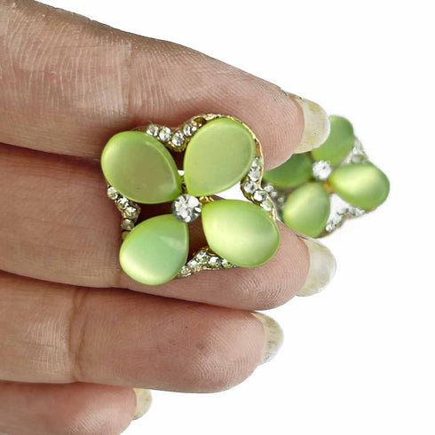 Pista Green Color Square Fancy Buttons Set Of 5