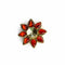 Red Color Flower Shape Fancy Buttons Set Of 5