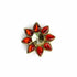 Red Color Flower Shape Fancy Buttons Set Of 5