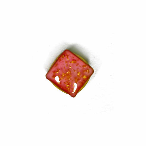 Pink Color Square Fancy Buttons Set Of 10