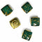 Green Color Square Fancy Buttons Set Of 10
