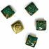 Green Color Square Fancy Buttons Set Of 10
