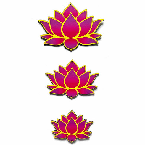 3 Different Sizes Pink Lotus Flower Set of 18