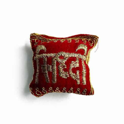 Velvet Red Color Riddhi Siddhi Pair Cushions