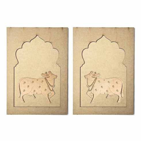 Jharokha With Cow Mdf Cutout 13 inches
