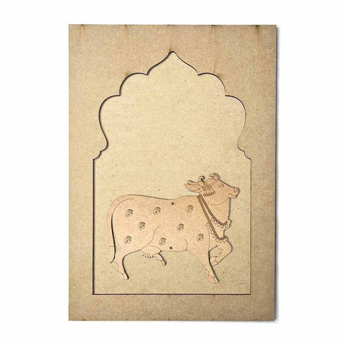 Jharokha With Cow Mdf Cutout 13 inches
