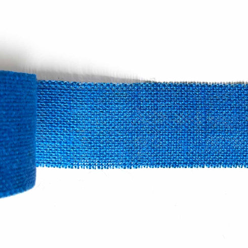 Blue Color Natural Burlap Fabric Jute Roll Ribbon 5mtrs