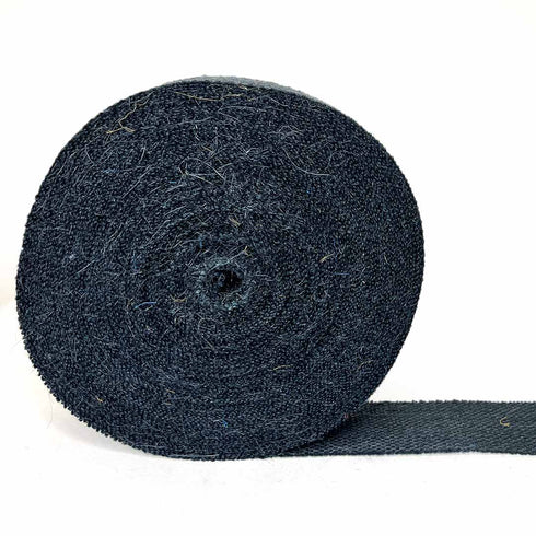 Black Color Natural Burlap Fabric Jute Roll Ribbon 5mtrs