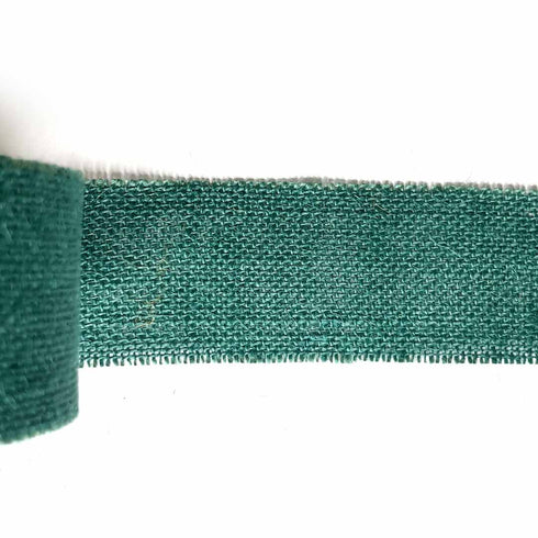 Dark Green Color Natural Burlap Fabric Jute Roll Ribbon 5mtrs
